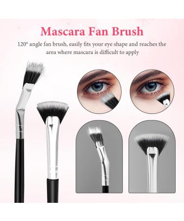 4pcs Mascara Fan Brush Set - Lash Wand Brushes for Eyelashes & Eyebrows - Black Makeup Tools for Perfect Eye Makeup - Buy Online on GoSupps.com