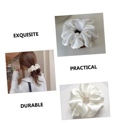 Wooneky 5pcs Bridesmaid Hair Accessories - Satin Elastic Hair Bands and Scrunchies Set in White - Wedding and Girls Hair Wrap - Buy Online on GoSupps.com