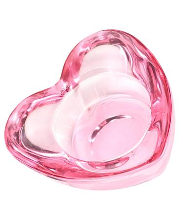 minkissy Nail Cup Glass Nail Art Cup Dappen Dish Cup Manicure Art Dish Crystal Nail Art Dappen Bowl Acrylic Nail Supplies Acrylic Nail Tools Jewelry Dish High Transparency Bracket Pink