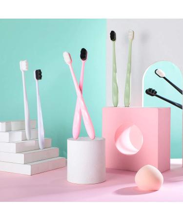 8-Piece Extra Soft Micro-Nano Toothbrush Set for Fragile Gums - Gentle Oral Care with 20000 Soft Floss Bristles - Bright Colors - Adult Size - Buy Online on GoSupps.com