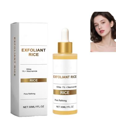 homomdy Peel Shot Rice Serum White and Black Rice Exfoliator Moisturizing Pore Minimizer Gently Remove Blackheads Gentle Exfoliating Serum for Face and Body (1white)