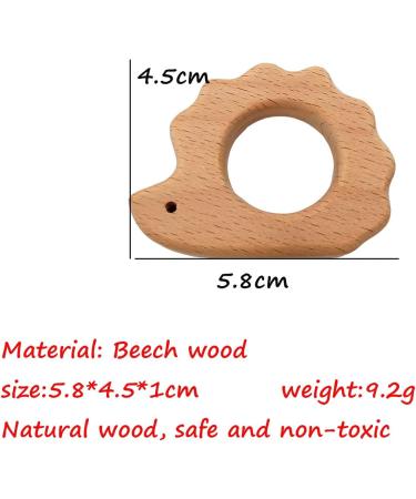 Organic Wooden Hedgehog Teether Toys - Set of 2 | Handmade Baby Beaded Teething Toy | Food Grade Materials - Perfect Baby Shower Gift - Buy Online on GoSupps.com