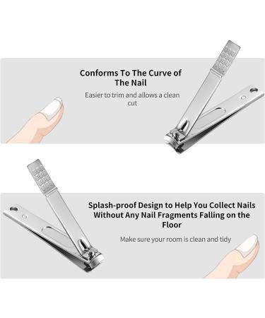 Tiomues Stainless Steel Nail Clippers Set for Thick or Tough Nails - Includes Nail File - Manicure Tools for Men/Women - Buy Online on GoSupps.com