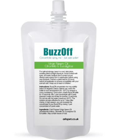 BuzzOff Horse Fly Spray Concentrate Makes 1 Litre 100ml Neem Oil Citronella Eucalyptus Extra Strong Formula | Long-lasting Fly Spray for Horses | Effective Horse Insect Repellent | NEW Easy Squeeze! - Buy Online on GoSupps.com