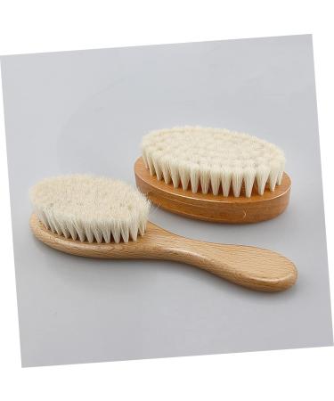 GLEAVI Natural Hair Brush Set for Baby | Soft Bristle Infant Hairbrush & Wooden Comb | Massage & Bath Brush Combo | 18X5CM White - Buy Online on GoSupps.com