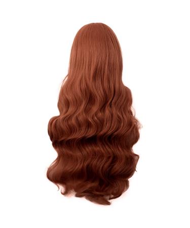 MapofBeauty 32 Fashion Long Curly Ginger Orange Anime Wig with Side Bangs - Perfect Cosplay Accessory - Buy Online on GoSupps.com