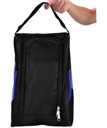 Zerone Portable Golf Shoes Bag - Breathable Dust-Proof Organizer with Pocket, Black and Blue - Ideal for Storing Sports Accessories - Unisex - Buy Online on GoSupps.com