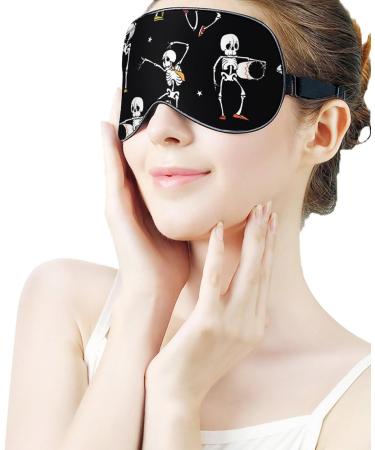 Dancing Music Skeletons Sleep Mask - Adjustable Eye Cover for Men and Women | Block Light for Night Travel and Nap - Buy Online on GoSupps.com