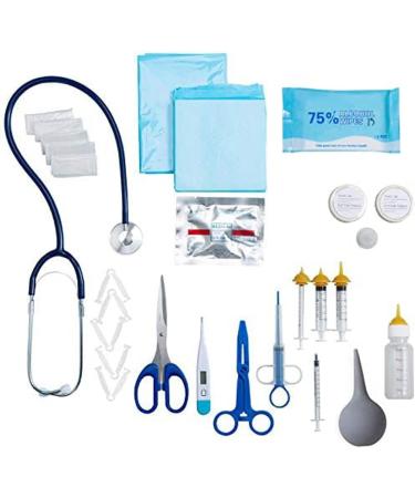 Puppy Kitten Whelping Kit Whelping Kit with Feeding Nipple Bottle Stethoscope Scissors Cord Clamps Aspirator etc Full kit - Buy Online on GoSupps.com