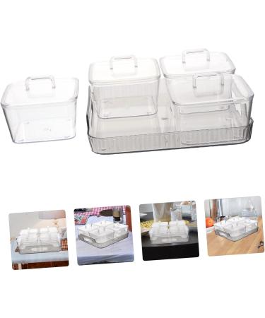 MAGICLULU Cookies Case 1 Set Four Grid Fruit Plate Storage Box Light Luxury Plastic Tray Grey 21X21X8CM - Buy Online on GoSupps.com