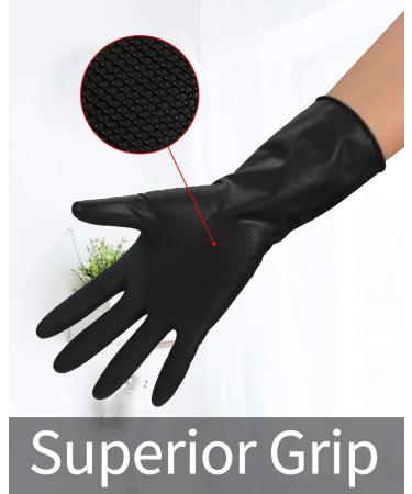 ThxToms Reusable Hair Dye Gloves - 3 Pairs, Professional Color Rubber Gloves for Home & Salon (Black, Medium) - 6 Count - Buy Online on GoSupps.com
