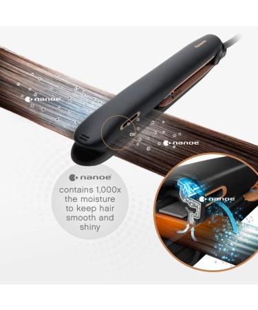 Panasonic nanoe Flat Iron - Healthy Shiny Hair Styling Iron with Ceramic Plates & Heat Technology - EH-HS99-K (Black/Rose Gold) - International Shipping Available - Buy Online on GoSupps.com