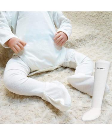 Zinc-Infused Long Tube Socks for Babies with Eczema | Edenswear Wet Wrap Therapy - 6 Months (White) - Buy Online on GoSupps.com