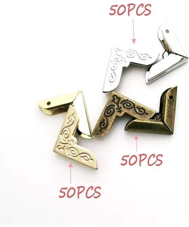 150PCS Metal Book Corner Protectors - Gold, Silver, Bronze - Scrapbook Album Menu Folder - Buy Online on GoSupps.com