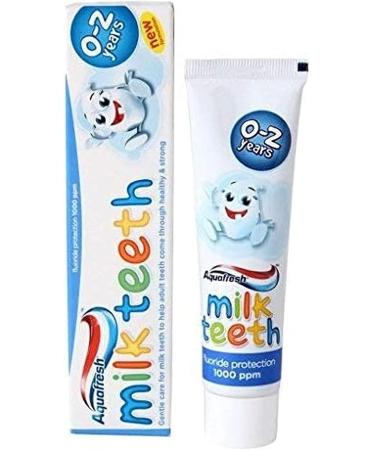 2 x Baby Toothbrush & Toothpaste Set | Gentle Cleaning for 0-2 Years | Supersoft Brush | Aquafresh Milk Teeth | Wisdom Step-by-Step - Buy Online on GoSupps.com