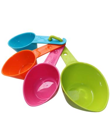 Rypet Pet Food Scoop - Measuring Cups and Spoons Set Plastic for Dog, Cat and Bird Food (Random Color) Set of 4