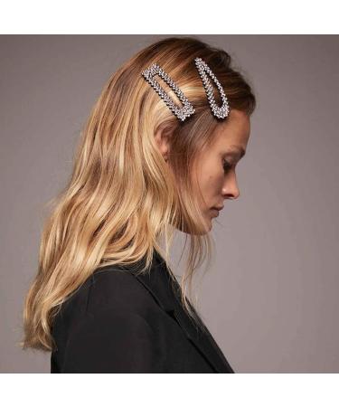 Cimenexe Bohemian Crystal Snap Hair Clips Rhinestone Snap Hairpin Crystal Hair Barrette Black Cz Hair Pins Clips Rhinestone Headwear Decorative Hair Accessories Jewelry for Women and Girls (Style2) - Buy Online on GoSupps.com