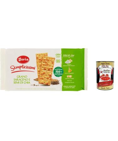 Italian Gourmet E.R. Doria Semplicissimi Cracker Buckwheat and Chia Seeds Cracker Buckwheat and Chia Seeds 245g + Pulpa Italian Gourmet 400g