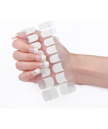 SSKHE Set Of Semi-Cured Gel Nail Cloths 20 French Nail Stickers French Nail Stickers Self-Adhesive Nail Stickers Phototherapy Manicures - Buy Online on GoSupps.com