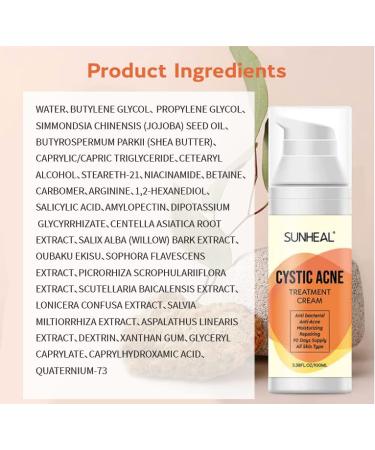 Cystic Hormonal and Severe Acne Treatment Cream - Anti Acne Ingredients, USA Designed, Japan Formulated (100ml/3.38oz) - Buy Online on GoSupps.com