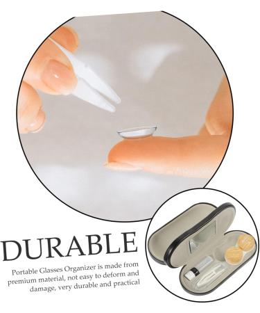 Zerodeko 5-Sentence Glasses Case - Dual Use Travel Kit with Tweezers Contact Liner & Wood Grain Design - Compact 15.8x7.4cm - Buy Online on GoSupps.com