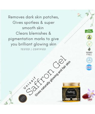 Unisaif Organic Saffron Gel With Saffron & Sandalwood Extract Skin Toning| Nourishment| Brightening| Glow (100 ml). - Buy Online on GoSupps.com