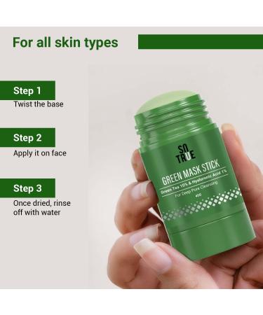 SOTRUE Green Tea Cleansing Mask Stick - Blackhead Removal Oil Control & Anti-Acne | Purifying Detox Mud Mask | Made in India - International Shipping Available - Buy Online on GoSupps.com