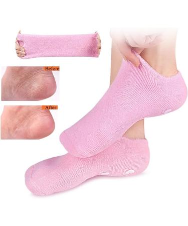 Pinkiou Moisturising Silicone Gel Socks for Dry, Cracked Feet - Pink Foot Mask for Women - Hydrating and Moisturizing Socks - Buy Online on GoSupps.com