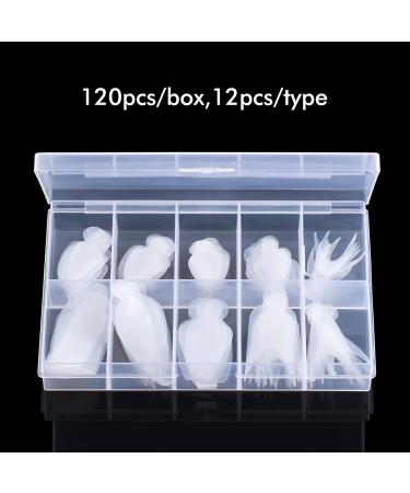 BNG 120 Pcs French Nail Forms Sticker Duet System Silicone Nail Forma Pads 10 * 12 Stickers Soft Reusable Stencil Dual Form Extension for French Manicure - Buy Online on GoSupps.com