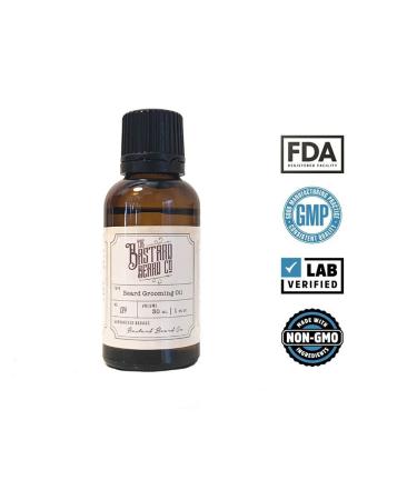 Natural Beard Grooming Oil for Men - The Bastard Beard Co 1oz | USA-Made | Coconut Argan Peppermint Eucalyptus & Tea Tree Oil for Fuller Facial Hair - Buy Online on GoSupps.com