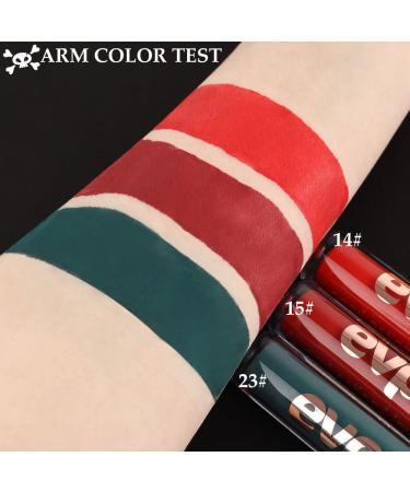 Dark Ruby Red Green Matte Liquid Lipsticks Set - Smudge Proof, Waterproof 24 Hour Long Lasting Matte Lipstick - 3Pcs Skull Face Makeup Kit - Buy Online on GoSupps.com