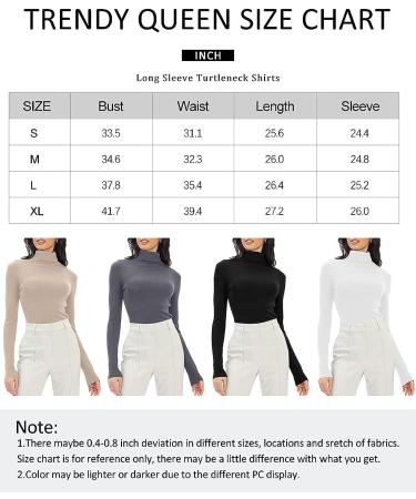 Trendy Queen Women's Mock Turtleneck Long Sleeve Shirt - Beige, Medium | Fall Fashion Basic Layering Top | Slim Fit Thermal Underwear - Buy Online on GoSupps.com