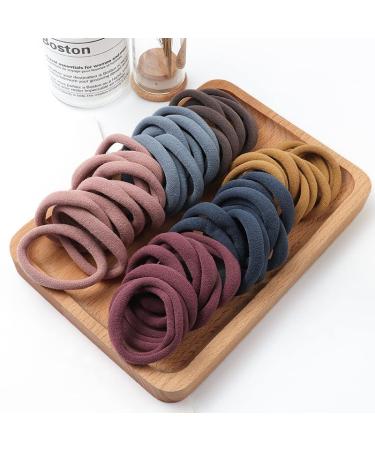 Joyoyo 100 Multi-Colored Hair Bands - Thick No Damage Ponytail Holders for Women & Girls | 45mm Large Black Hair Ties - Buy Online on GoSupps.com
