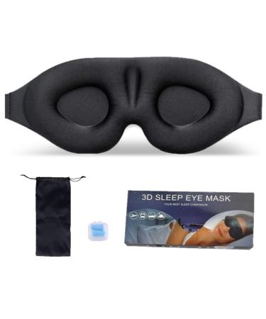 Sleep Mask for Men Women Eye Mask for Sleeping Light Blocking Upgraded 3D Contoured Cup Sleep Eye Mask Blindfold with Adjustable Elastic Strap Soft Comfort Eye Mask Cover for Travel Yoga Nap