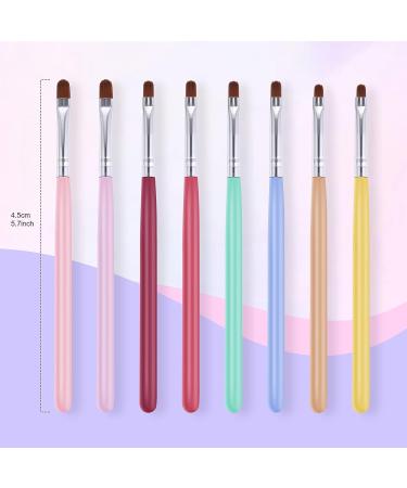 Lusofie 8Pcs Nail Clean Up Brush Set for Gel and Acrylic Nails - Oval Flat Brushes for Home and Salon Use - Buy Online on GoSupps.com