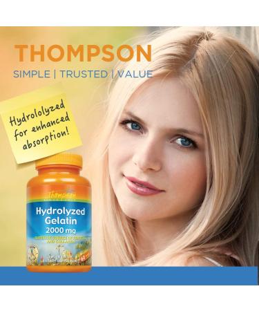 Thompson Hydrolyzed Gelatin 2000 mg - 60 Tablets for Joint & Skin Health - Buy Online on GoSupps.com