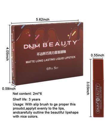 6Pcs Deep Dark Red Matte Liquid Lipstick Set for Women | Long-Lasting 24 Hour Stay On | Labiales Matte Mate Larga Duracion - Set03 - Buy Online on GoSupps.com