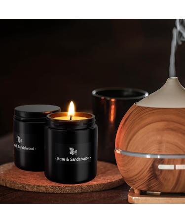 Black Scented Candle for Men - Rose & Sandalwood Natural Fragrance 7.6 Oz 100% Soy Wax 40 Hour Burn - Perfect Birthday & Festival Gift - Buy Online on GoSupps.com