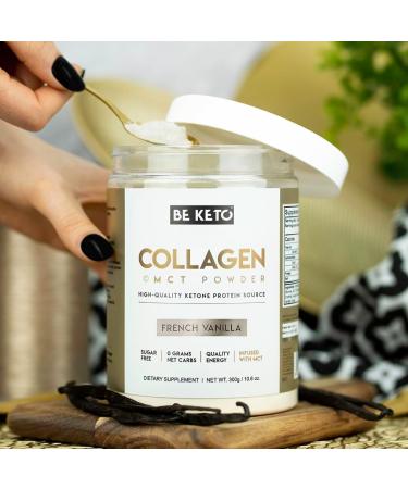 Be Keto Keto Collagen + MCT Oil French Vanilla 300g Ketogenic and PaleoFriendly Hydrolyzed GrassFed Beef Collagen - Buy Online on GoSupps.com
