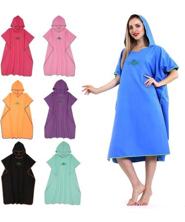Buy Ultra Quick-Dry Badeponcho & Surf Poncho for Men & Women - Microfiber Bath Towel Robe 90x110cm in Orange | International Shipping Available - Buy Online on GoSupps.com