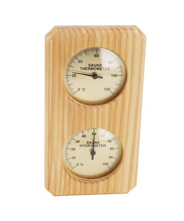 Sauna Thermometer Gold Plate Wood PC ABS Copper 2 in 1 Indoor Sauna Thermometer Hygrometer
