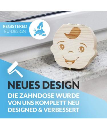 Original Zrilubkrelz Wooden Tooth Box for Children | German Milk Tooth Keepsake Gift | Personalized with Letter | 2 Versions for Boys & Girls - Buy Online on GoSupps.com