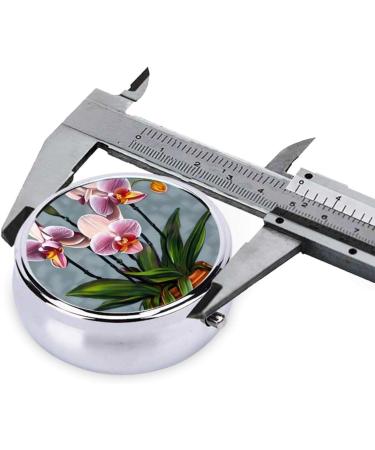 Blooming Orchids Round Pill Box | 3 Compartment Portable Travel Organizer for Pills - Ideal for International Shipping - Buy Online on GoSupps.com