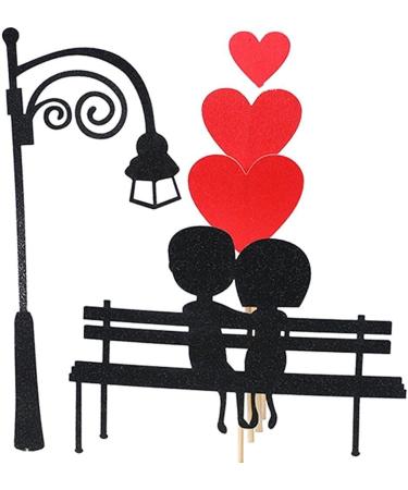 Cartoon Lover Couple Cake Toppers Valentines Day Wedding Party Decorations Cupcake Decors Hearts Engagement Gifts Decor Style2 - Buy Online on GoSupps.com