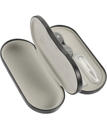 Homsfou 4 Set Glasses Case & Contact Lens Holder - Dual Purpose Leather & Metal Travel Organizer - Buy Online on GoSupps.com