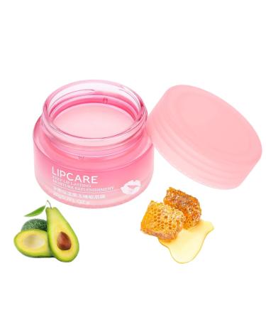 Lip Sleeping Mask Strawberry Moisturizin Lip Mask Fall Winter Lip Care Balm for Lighten Lip Lines Repairing Anti Aging Anti-Wrinkle Nourishing Unisex Use 20g