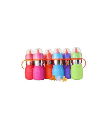 Kid Basix Safe Sippy 2 - Stainless Steel Cup for Babies/Toddlers | Convertible Sippy or Straw | 11 Oz. | Bpa Free - Pink Fuchsia/Pink - Buy Online on GoSupps.com
