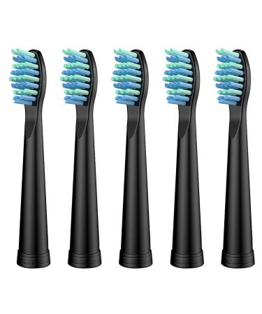 5 Pack Electric Toothbrush Replacement Heads Compatible with FW Toothbrush FW-507/508/515/551/917/959/D1/D3/D7/D8, Toothbrushes Brush Head Black Black2