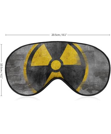 Yellow Nuclear Radioactive Symbol Reactor Sleep Mask - Adjustable Strap Eye Cover for Men and Women - Blocks Light for Travel and Nap - Buy Online on GoSupps.com