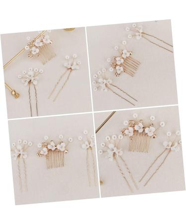 MAGICLULU 2 Sets Bridal Hairpin Bridal Hair Side Comb Vintage Hair Clips Pearl Hair Stick Rhinestone Hair Accessories Hand Decor Hair Chopsticks Tiara Wild Alloy Flower Arrangement Women's - Buy Online on GoSupps.com